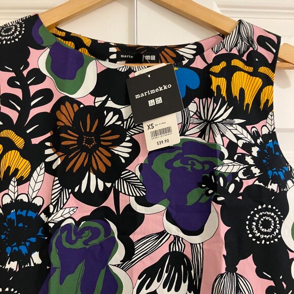 Marimekko Uniqlo Aline Midi Dress XS with Pockets New With Tags - Picture 3 of 5